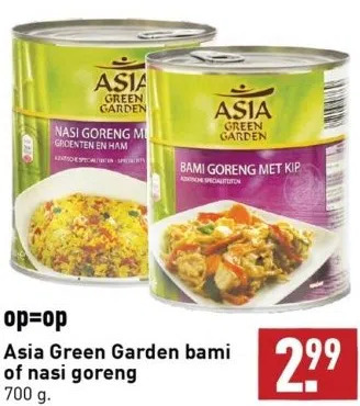 Asia Green Garden Bami Of Nasi Goreng Aanbieding Bij Aldi