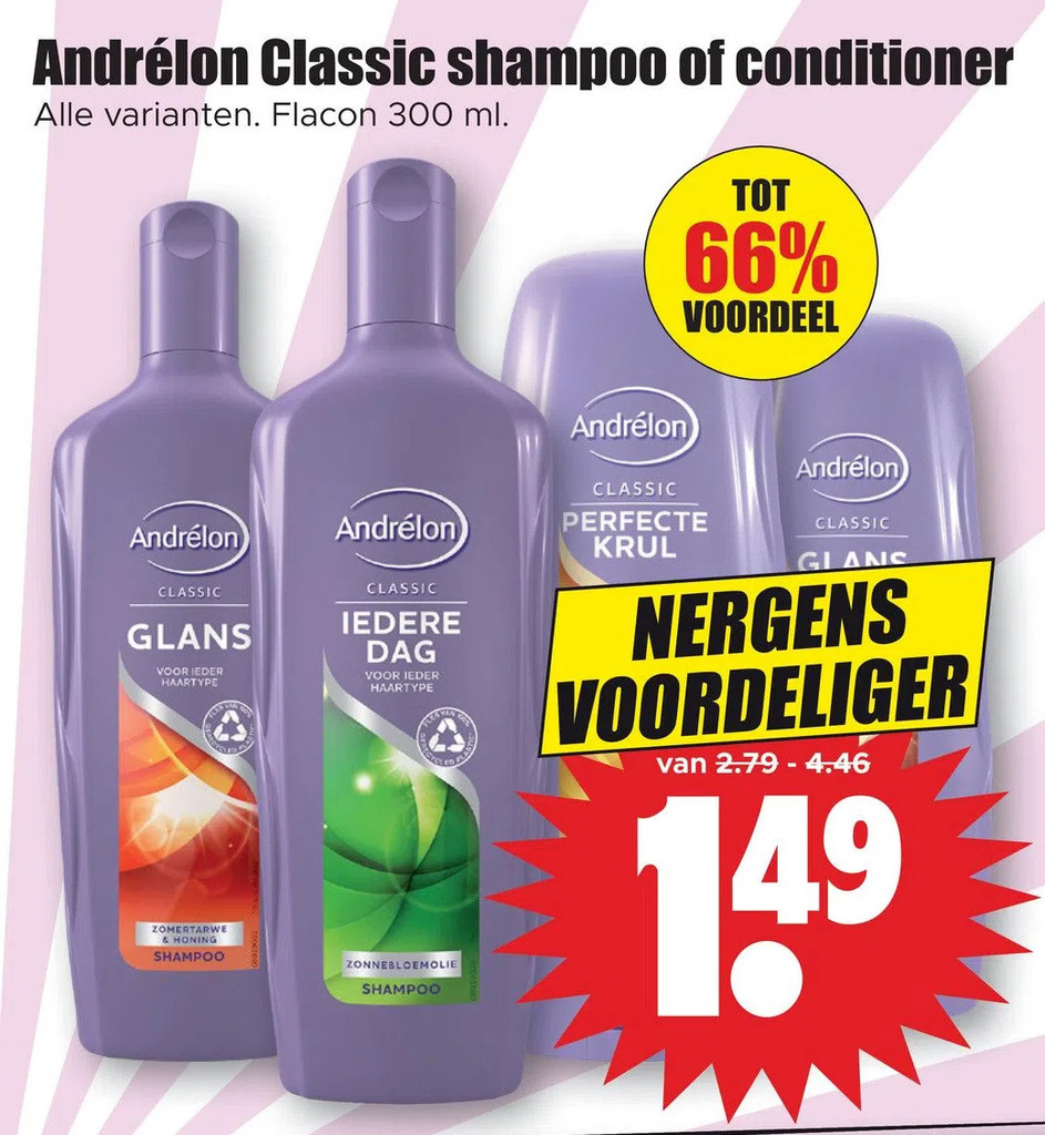 Andrélon classic shampoo of conditioner aanbieding bij Dirk