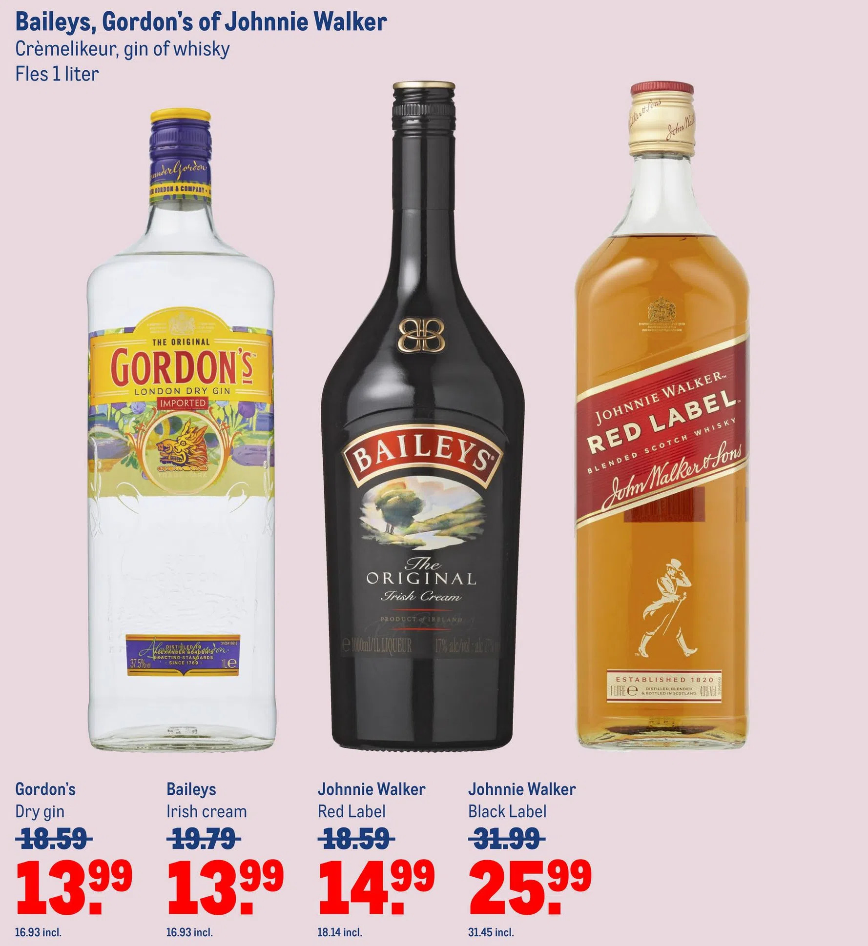 Baileys Gordon S Of Johnnie Walker Aanbieding Bij Makro