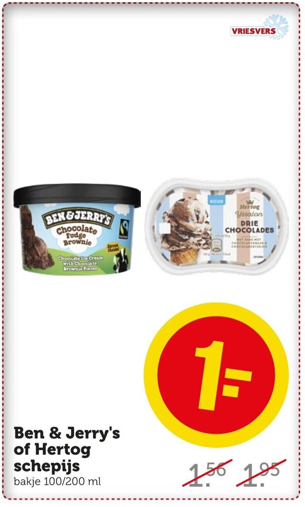 Ben Jerry S Of Hertog Schepijs Bakje 100 200ml Aanbieding Bij Coop