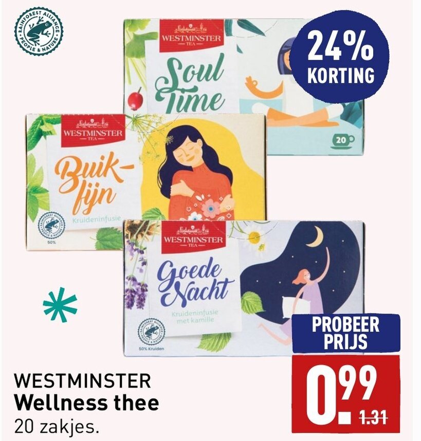 Westminster Wellness Thee Zakjes Aanbieding Bij Aldi