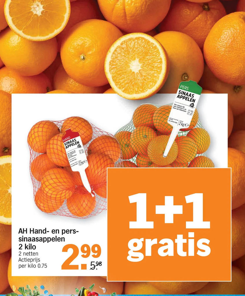 Ah Hand En Perssinaasappelen Aanbieding Bij Albert Heijn