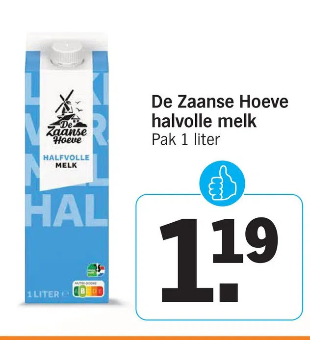 De Zaanse Hoeve Halvolle Melk Aanbieding Bij Albert Heijn