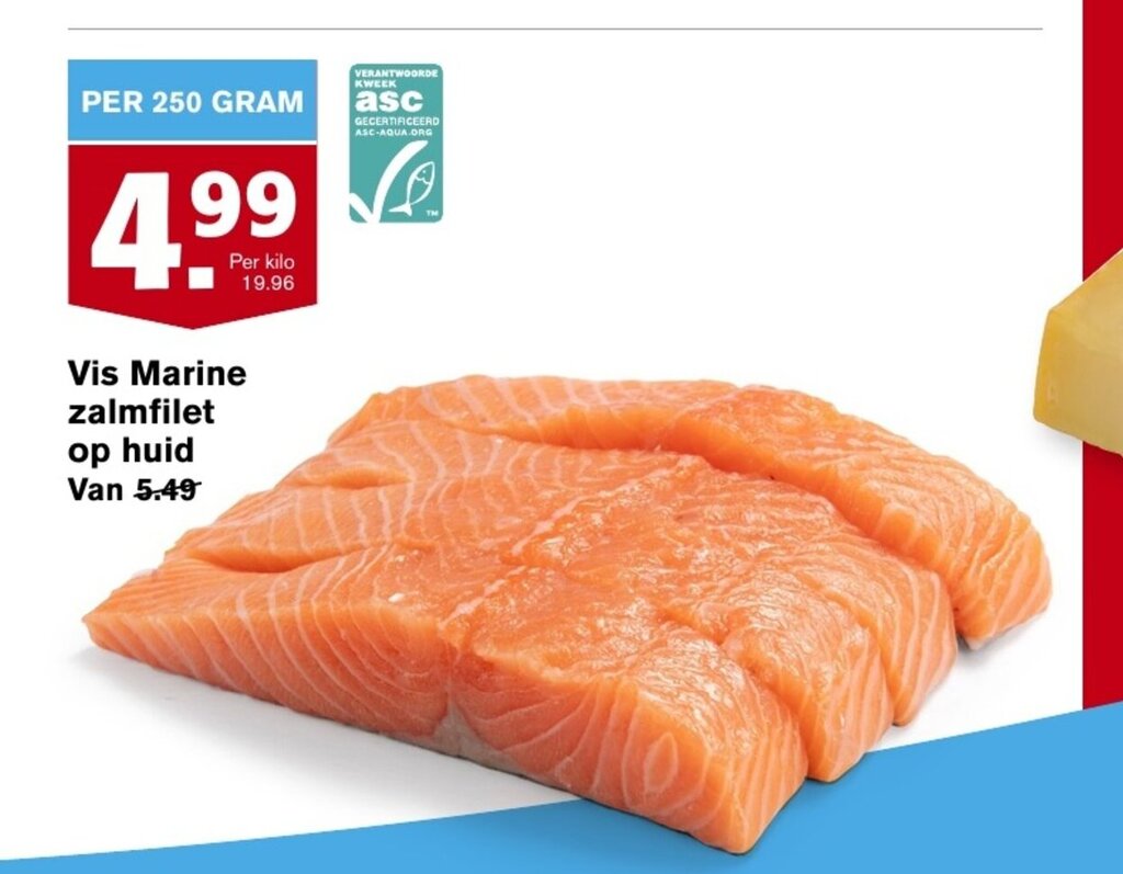 Vis Marine Zalmfilet Op Huid 250 Gram Aanbieding Bij Hoogvliet