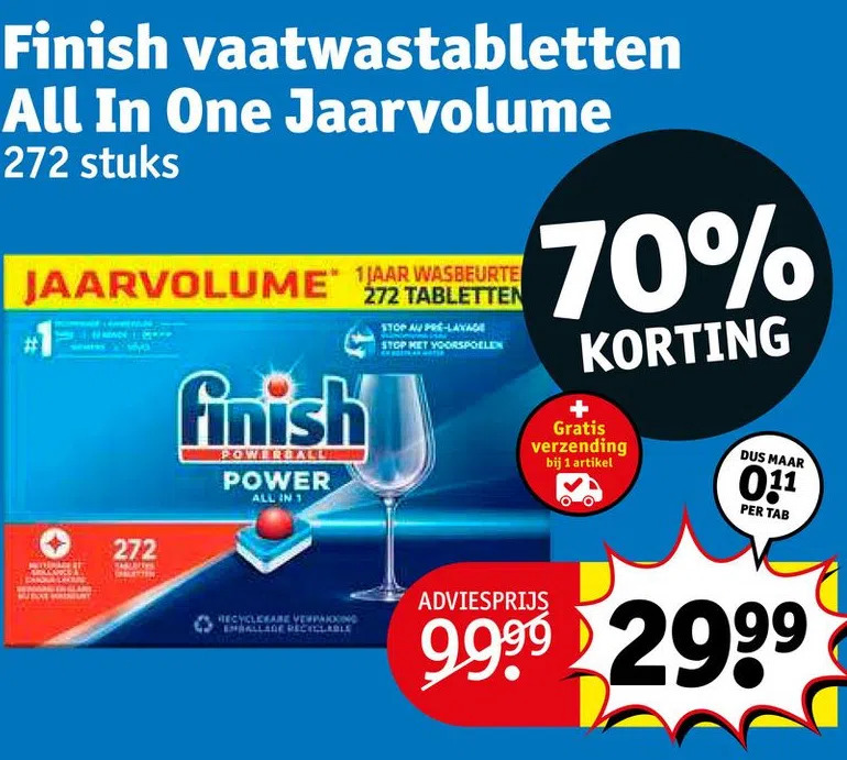 Finish Vaatwastabletten All In One Jaarvolume Aanbieding Bij Kruidvat