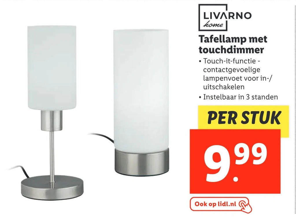 Tafellamp Met Touchdimmer Aanbieding Bij Lidl