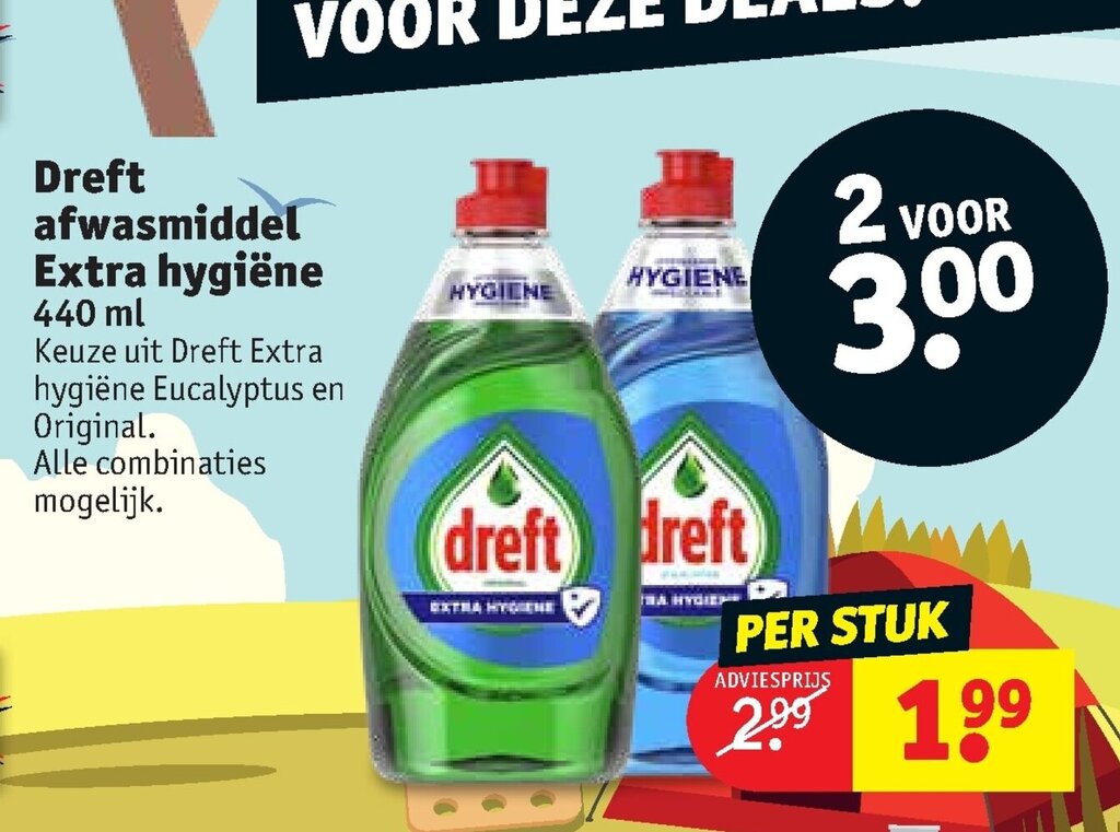 Dreft Afwasmiddel Extra Hygiene 440 Ml Aanbieding Bij Kruidvat