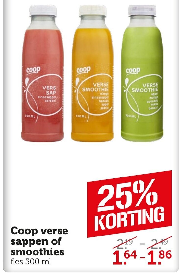 Coop Verse Sappen Of Smoothies Ml Aanbieding Bij Coop