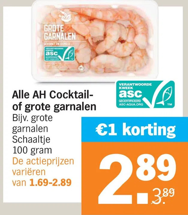 Alle Ah Cocktail Of Grote Garnalen Aanbieding Bij Albert Heijn