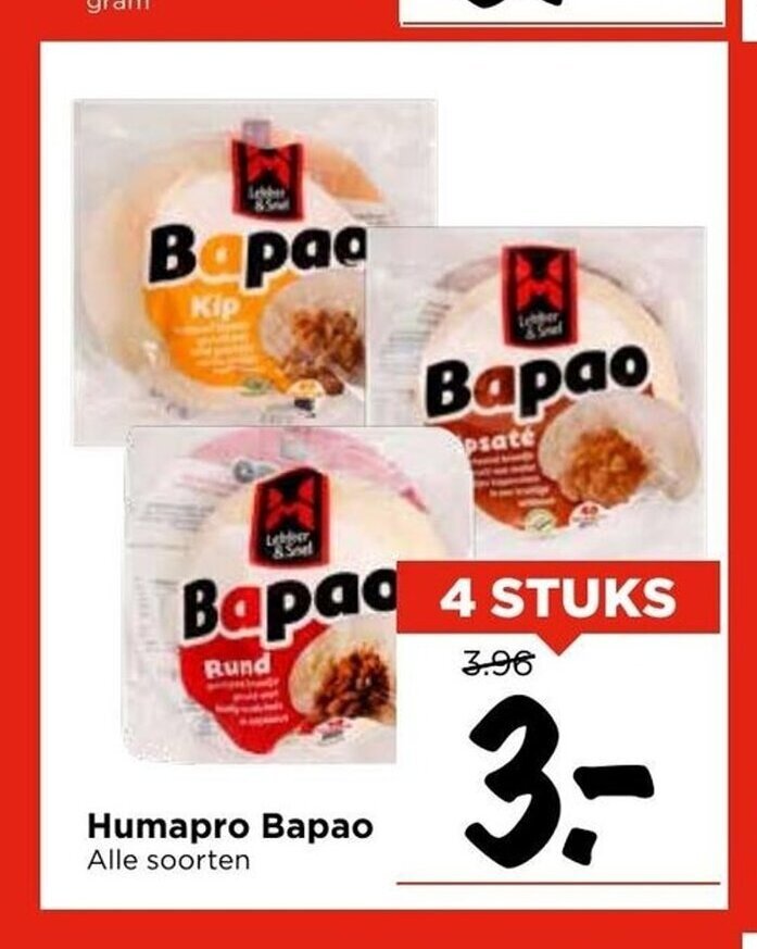 Humapro Bapao Stuks Aanbieding Bij Vomar Voordeelmarkt