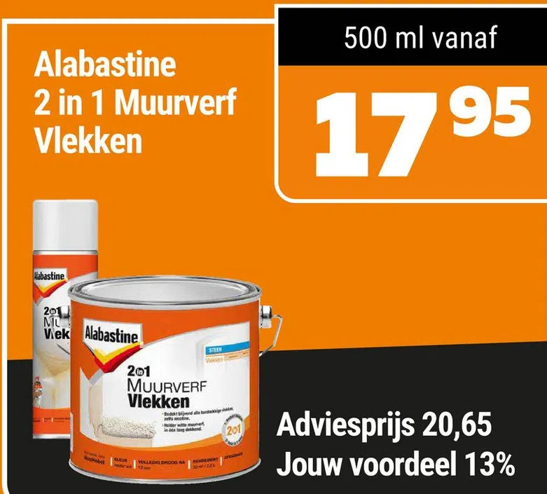 Alabastine In Muurverf Vlekken Aanbieding Bij De Voordeelmarkt