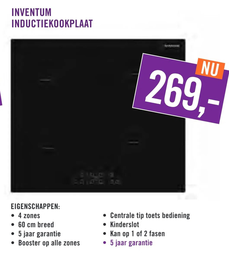 Inventum Inductiekookplaat Aanbieding Bij Keukendepot