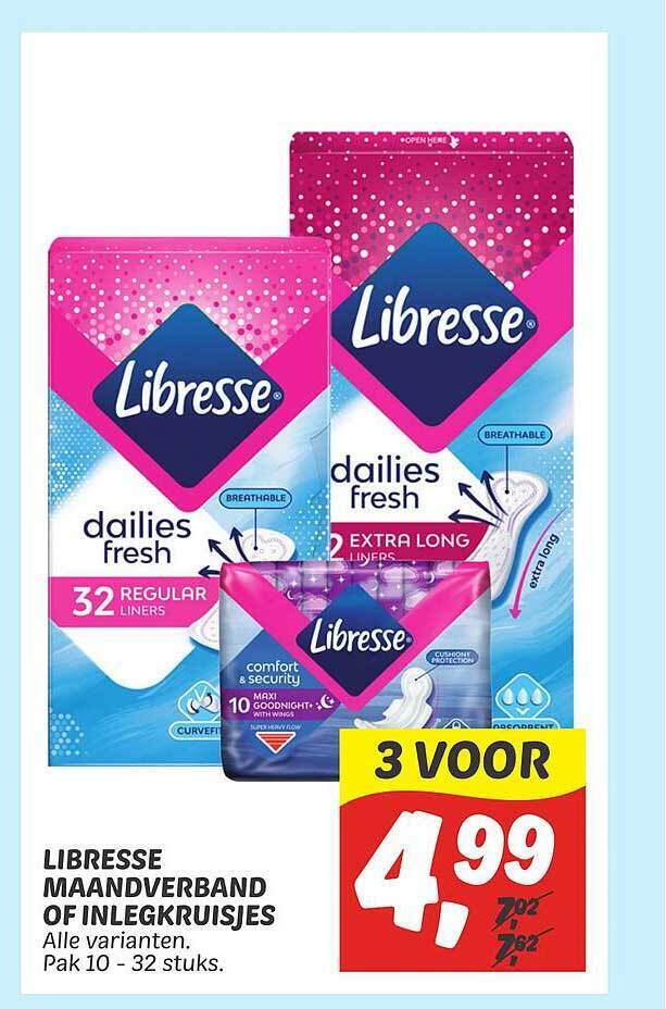 Libresse Maandverband Of Inlegkruisjes Aanbieding Bij Dekamarkt