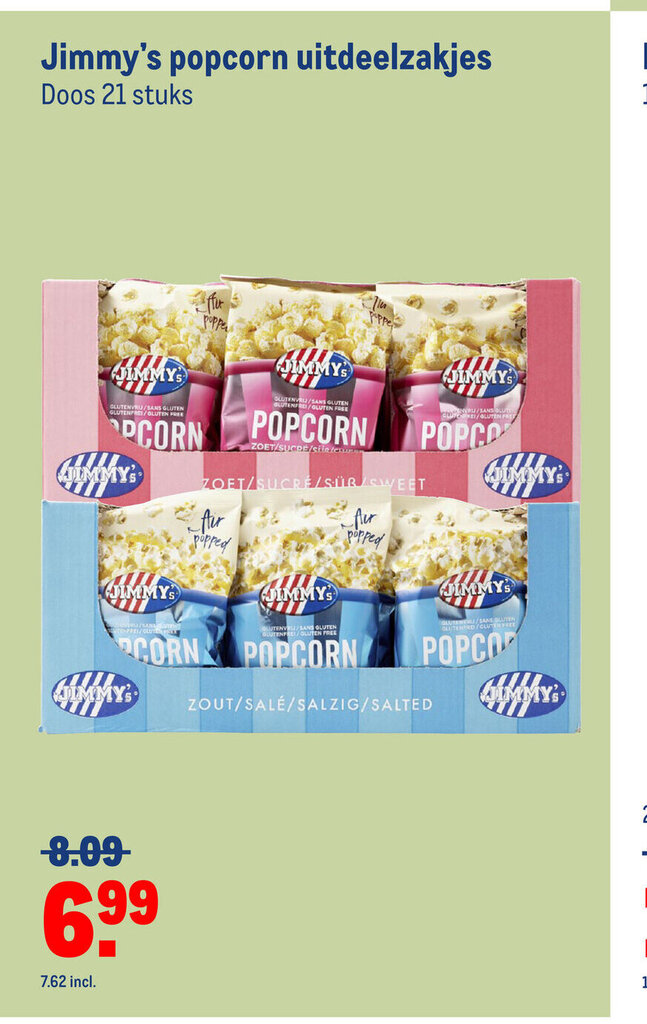 Jimmy S Popcorn Uitdeelzakjes Stuks Aanbieding Bij Makro