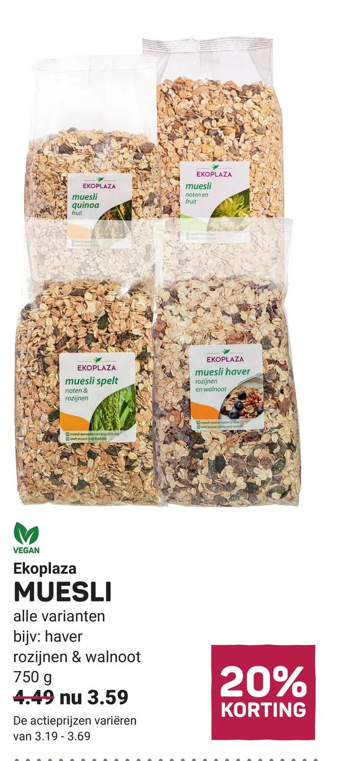 Ekoplaza Muesli Aanbieding Bij Ekoplaza