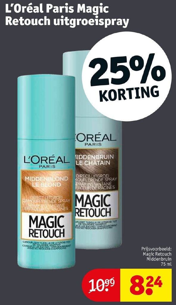 L Oreal Paris Magic Retouch Uitgroeispray 75ml Aanbieding Bij Kruidvat