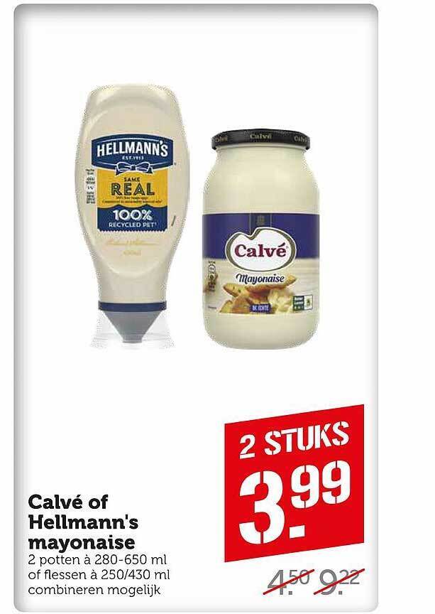 Calv Of Hellmann S Mayonaise Aanbieding Bij Coop