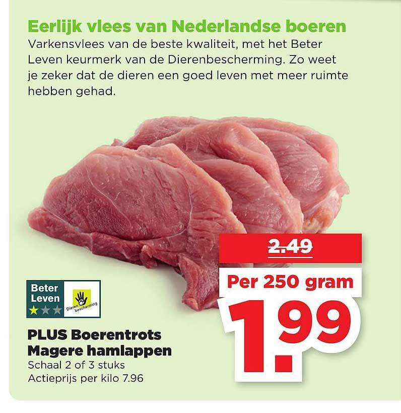 Plus Boerentrots Magere Hamlappen Aanbieding Bij Plus