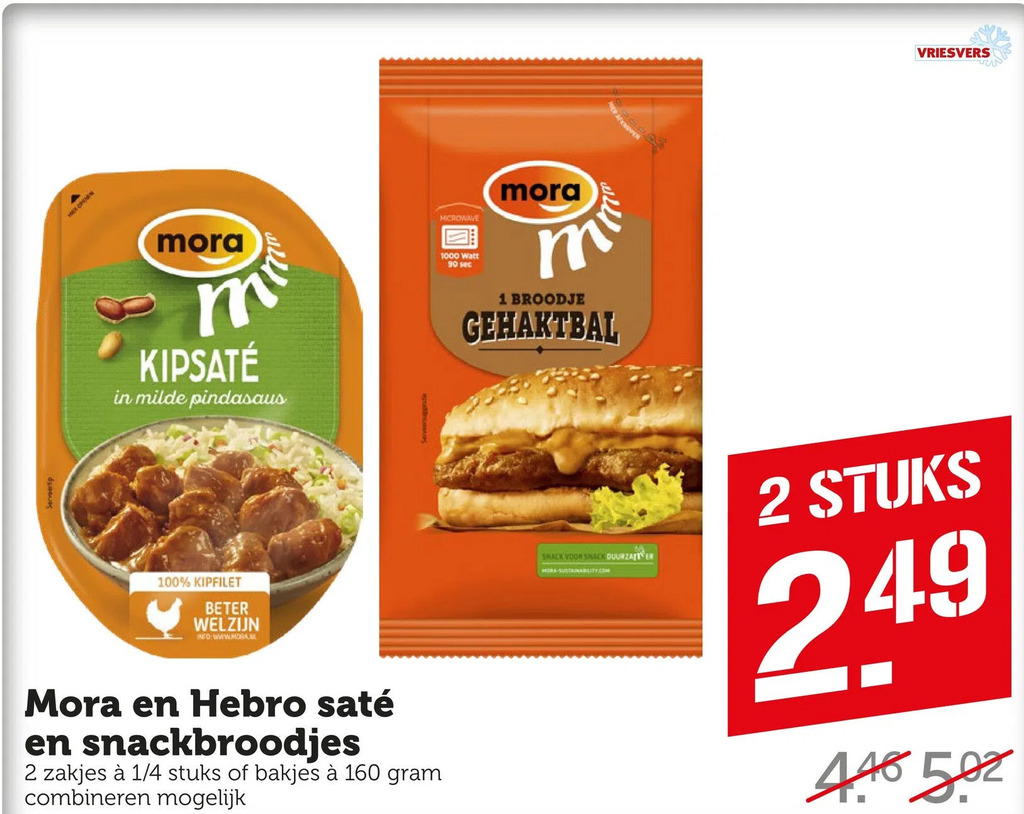 Mora en hebro saté en snackbroodjes aanbieding bij Coop