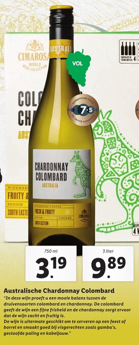 Australische Chardonnay Colombard 750ml Aanbieding Bij Lidl