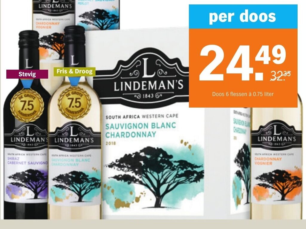 Alle Lindeman S Doos Flessen A Liter Per Doos Aanbieding Bij