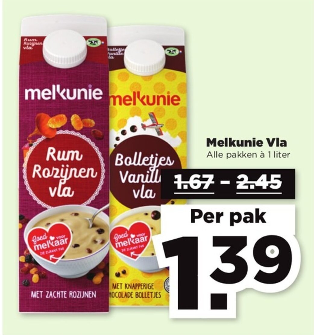 Melkunie Vla 1 Liter Aanbieding Bij PLUS