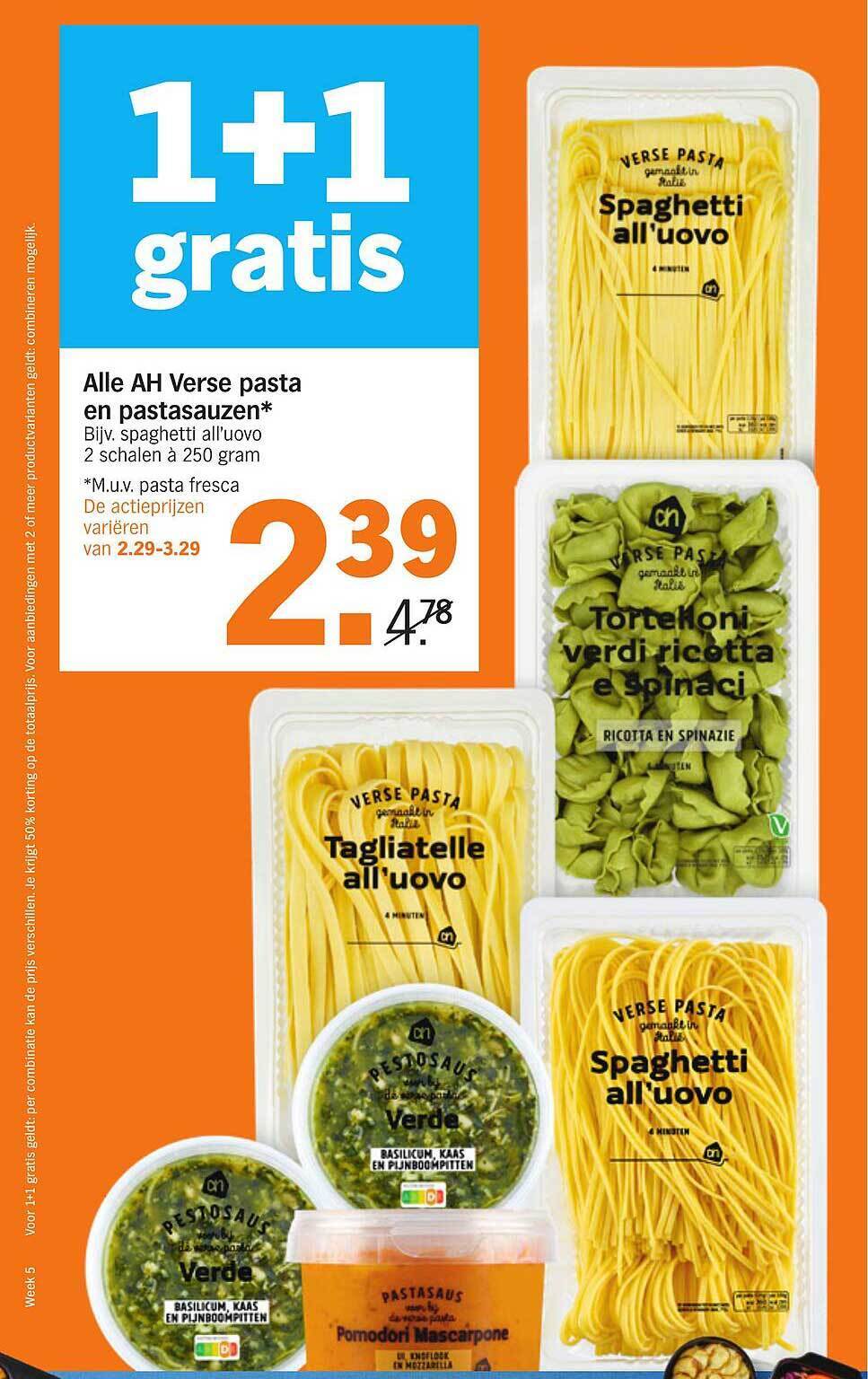 Alle Ah Verse Pasta En Pastasauzen Aanbieding Bij Albert Heijn