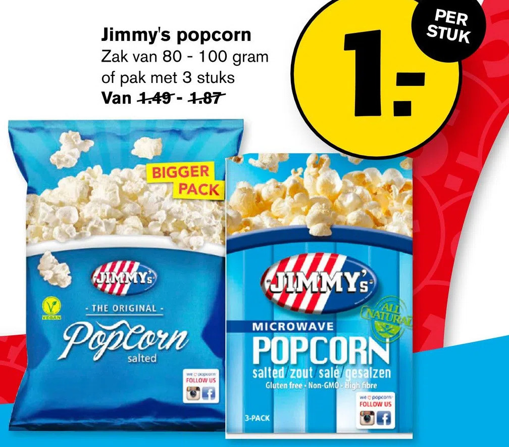 Jimmy S Popcorn Aanbieding Bij Hoogvliet