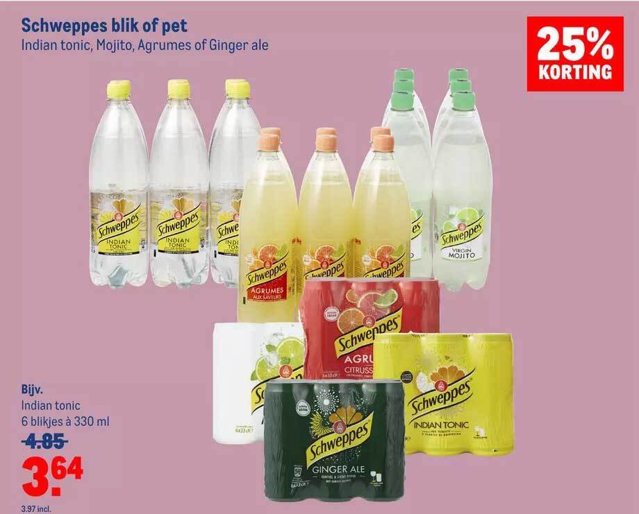 Schweppes Blik Of Pet Aanbieding Bij Makro