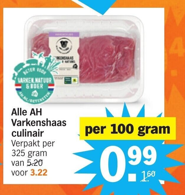 Alle Ah Varkenshaas Culinair Gram Aanbieding Bij Albert Heijn