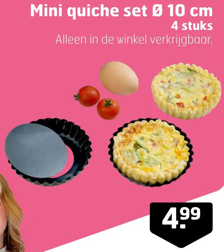 Mini quiche set ø 10 cm 4 stuks aanbieding bij Trekpleister