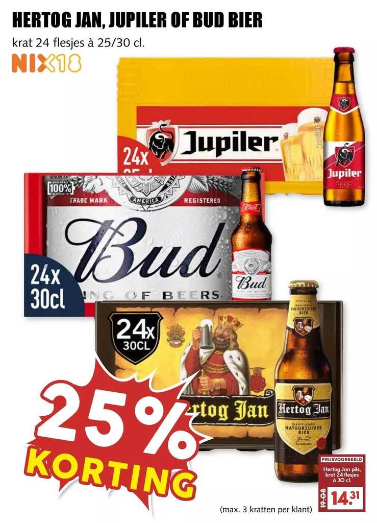 Hertog Jan Jupiler Of Bud Bier 25 Korting Aanbieding Bij MCD Supermarkt