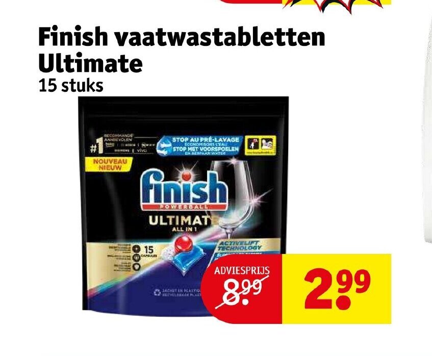 Finish Vaatwastabletten Ultimate 15 Stuks Aanbieding Bij Kruidvat