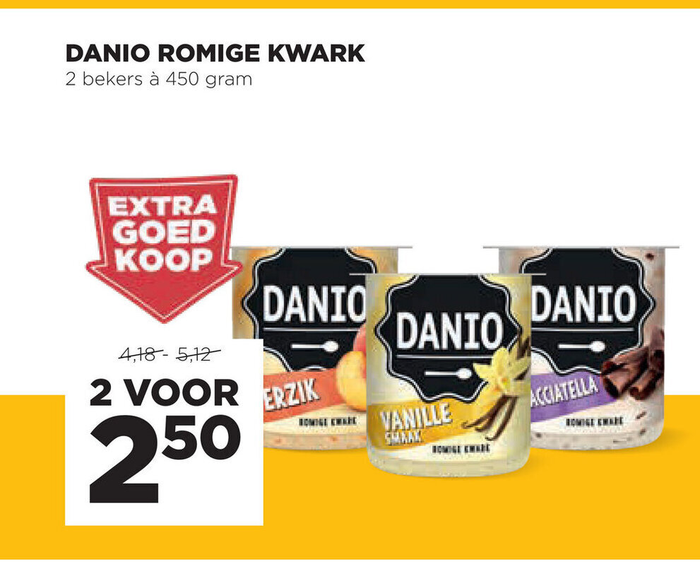 Danio Romige Kwark 2 Bekers A 450 Gram Aanbieding Bij Jumbo