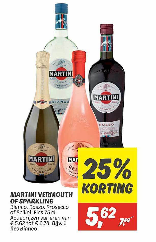 Martini Vermouth Of Sparkling Aanbieding Bij Dekamarkt