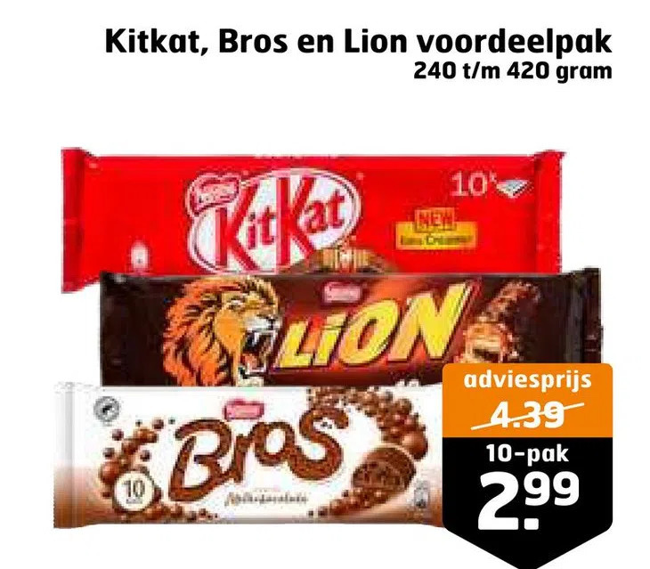 Kitkat Bros En Lion Voordeelpak Aanbieding Bij Trekpleister