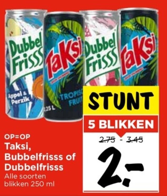 Taksi Bubbelfrisss Of Dubbelfrisss Ml Aanbieding Bij Vomar