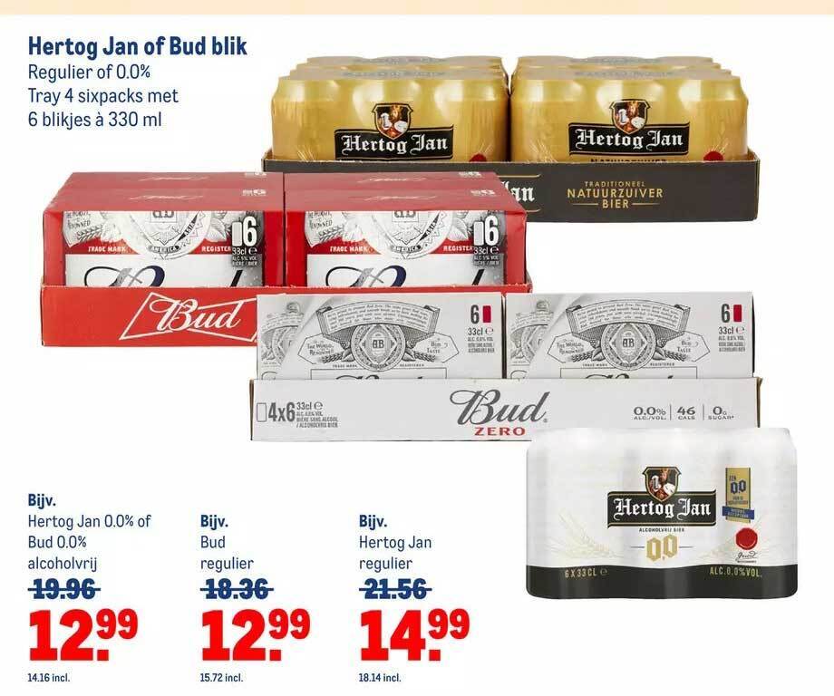 Hertog Jan Of Bud Blik Aanbieding Bij Makro