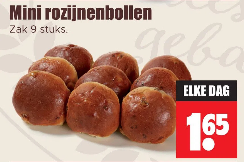 Mini Rozijnenbollen Aanbieding Bij Dirk