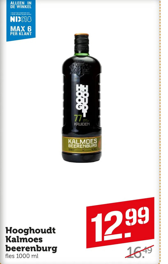 Hooghoudt Kalmoes Beerenburg Aanbieding Bij Coop