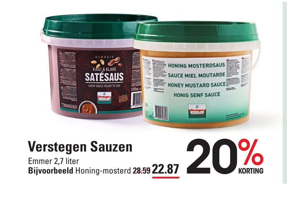 Verstegen Sauzen 2 7 Liter Aanbieding Bij Sligro