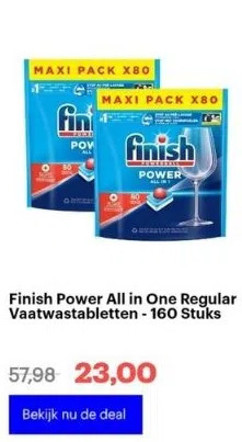 Finish Power All In One Regular Vaatwastabletten Stuks Aanbieding