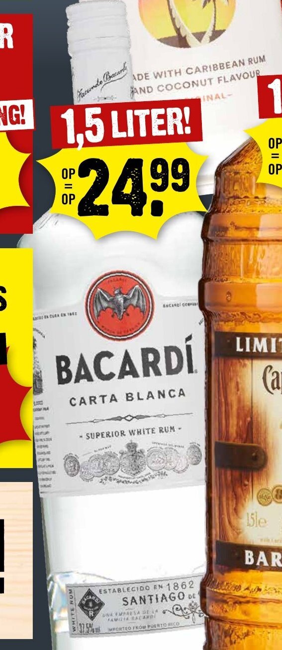 Bacardi Carta Blanca Liter Aanbieding Bij Dirck