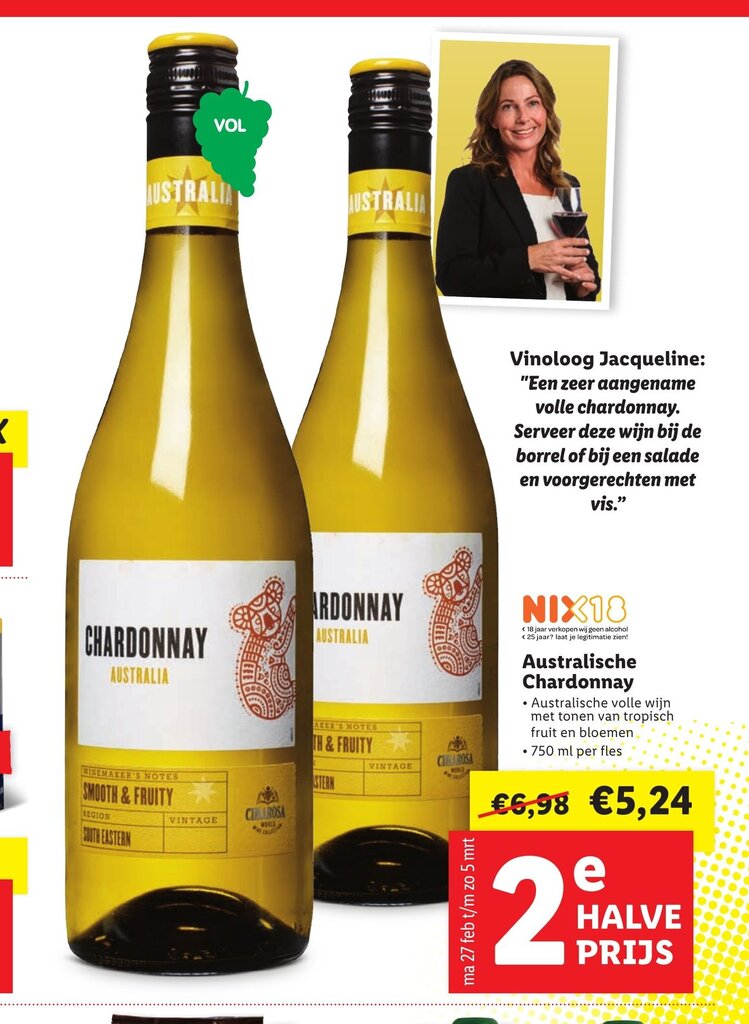 Australische Chardonnay Ml Per Fles Aanbieding Bij Lidl