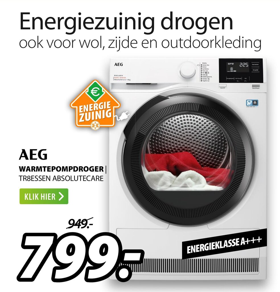 AEG Warmtepompdroger TR8ESSEN Absolutecare Aanbieding Bij Expert