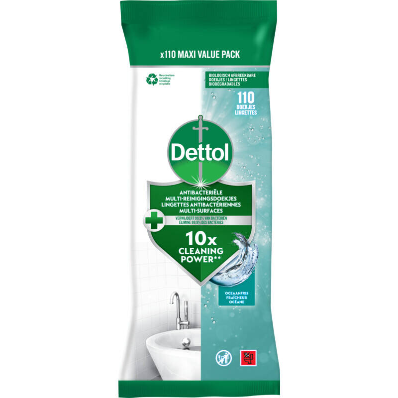 Dettol Schoonmaakdoekjes Power Fresh Ocean Aanbieding Bij Albert Heijn