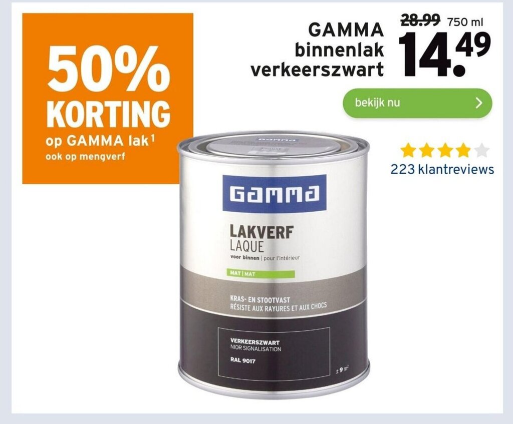 Binnenlak Verkeerszwart 750 Ml Aanbieding Bij GAMMA