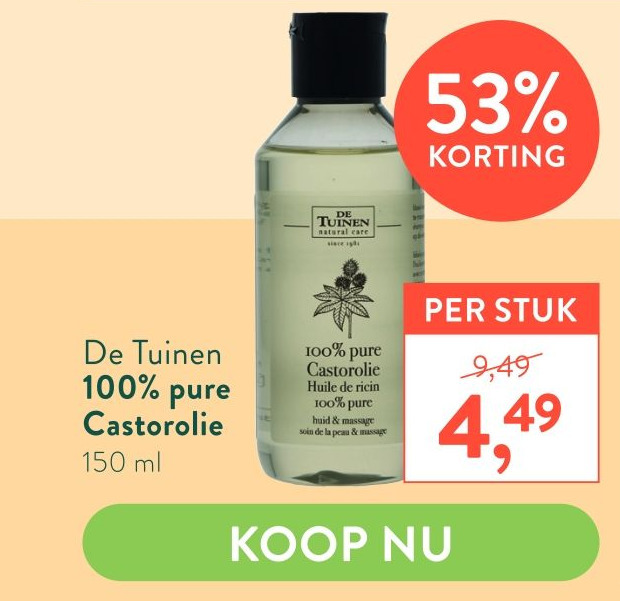 De Tuinen 100 Pure Castorolie Aanbieding Bij Holland Barrett