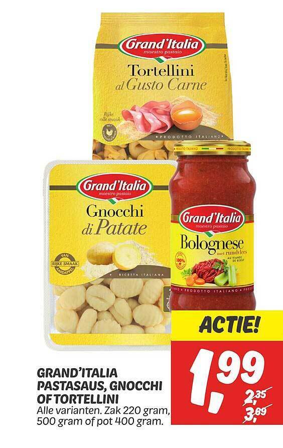 Grand Italia Pasatasaus Gnocchi Of Tortellini Aanbieding Bij Dekamarkt