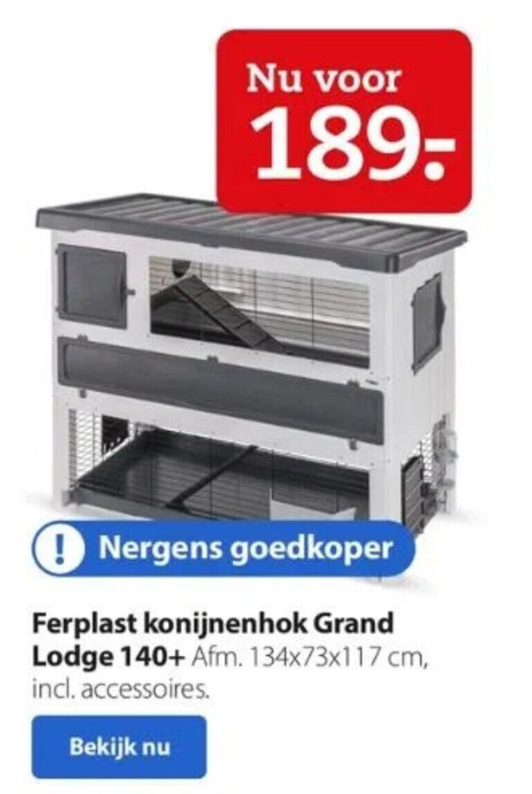 Ferplast Konijnenhok Grand Lodge 140 Aanbieding Bij Boerenbond